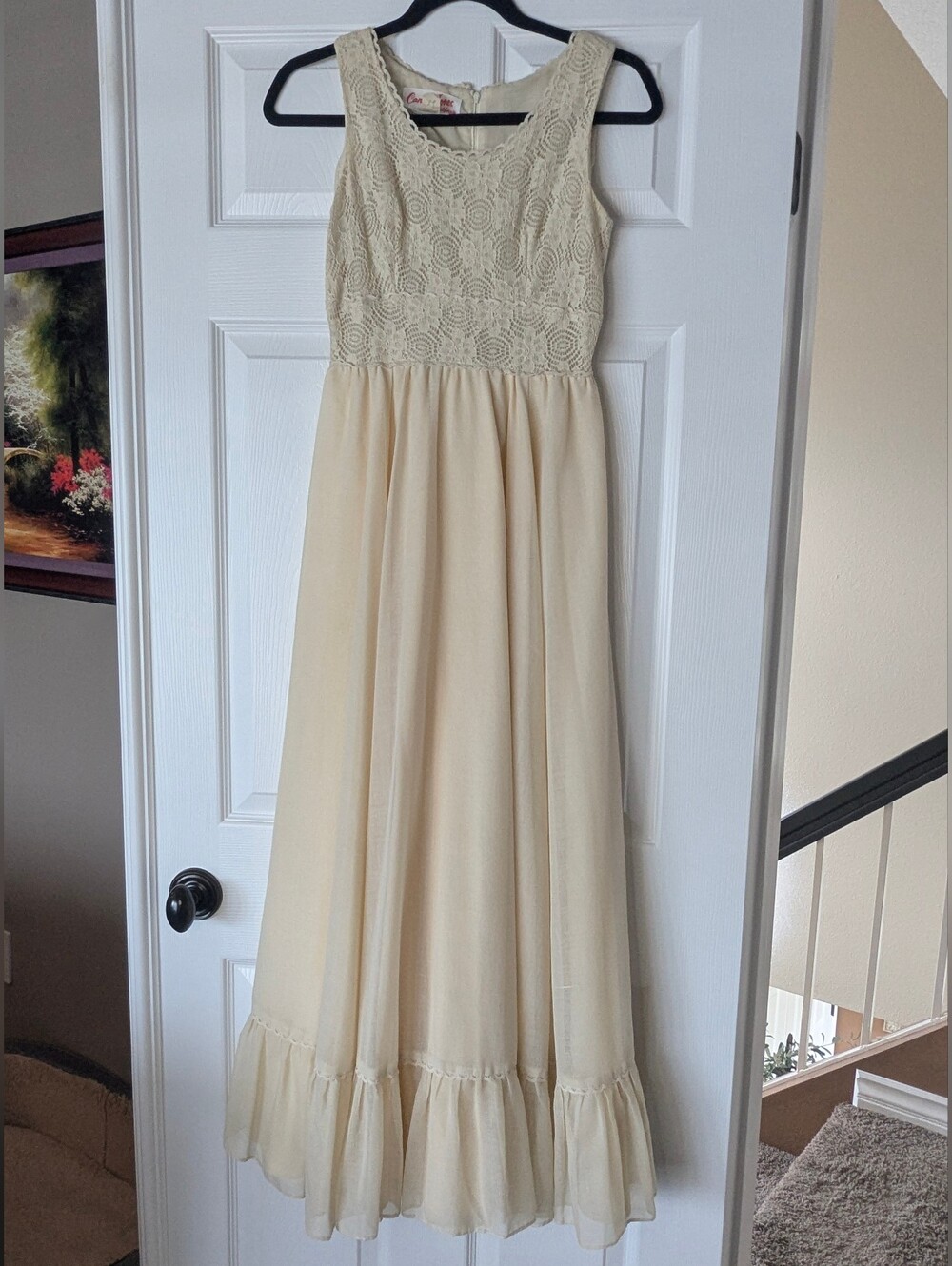 Candi Jones Vintage Princess Cut Ivory Wedding Dress 1970s Small X Small